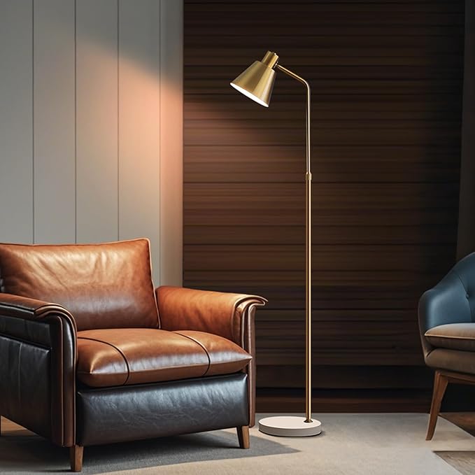 Gold Brass Industrial Floor Lamps - Image 2