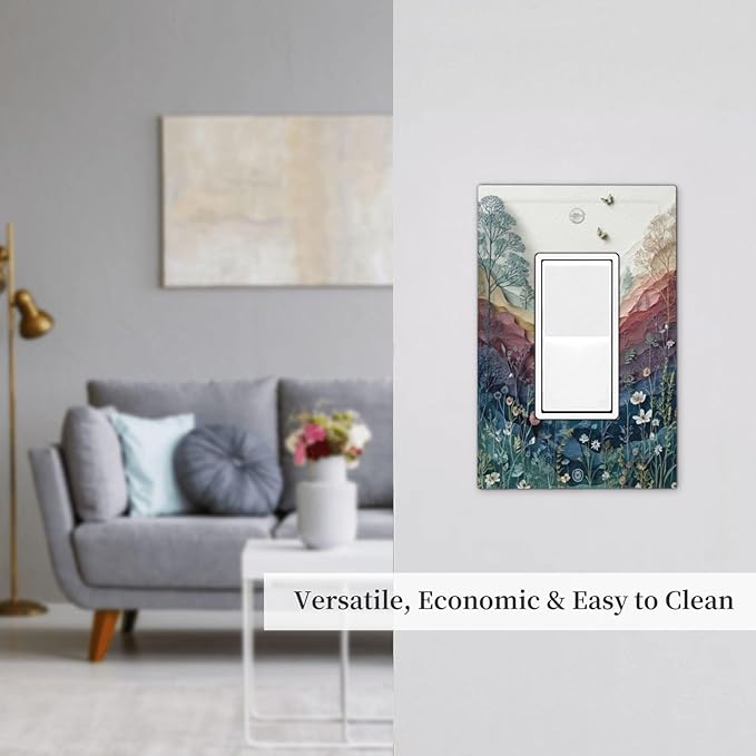 Bvtewkhz Wildflowers Rustic Flowers Floral Plants Light Switch Covers Wall - Image 7