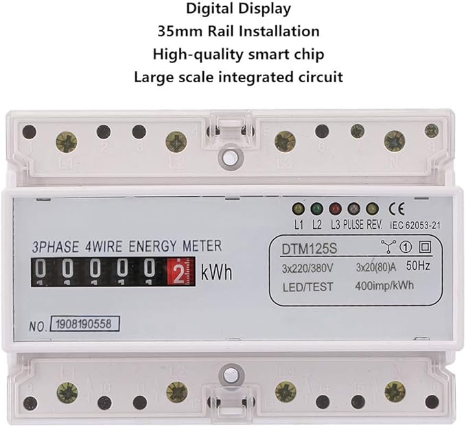 Energy Consumption Digital Electric Power Meter 3 Phase KWh Meter Smart Class 1 - Image 8