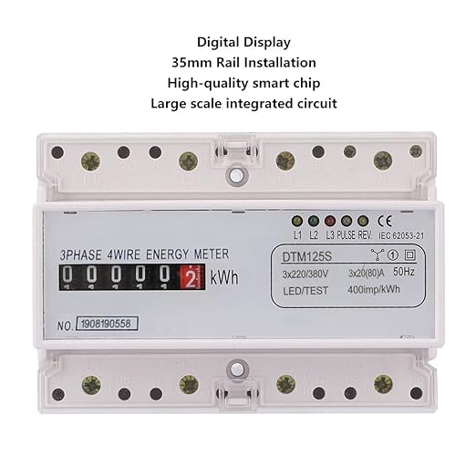 MOUMOUTEN 220 380V 20 80A Digital Electric Power Meter, 3 Phase KWh Meter - Image 6