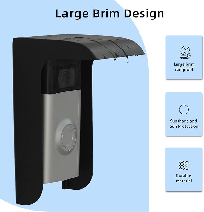 Doorbell Rain Cover, Small Video Doorbell Shield, Outdoor Access Control Keypad - Image 3