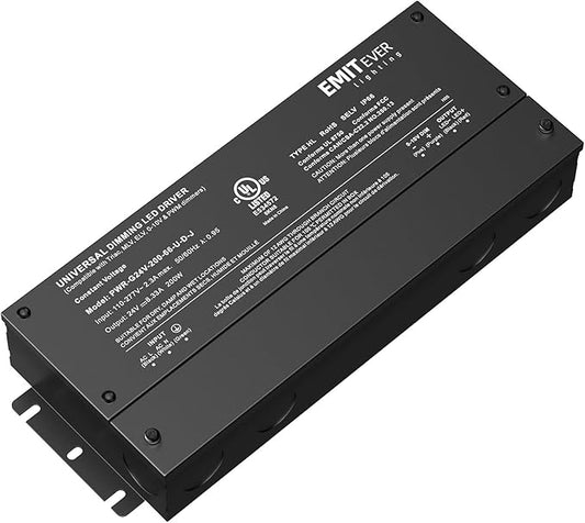 EMITEVER Dimmable Led Driver, 200W AC 110V-277V to DC 24V Transformer, 5-in-1 by EMITEVER