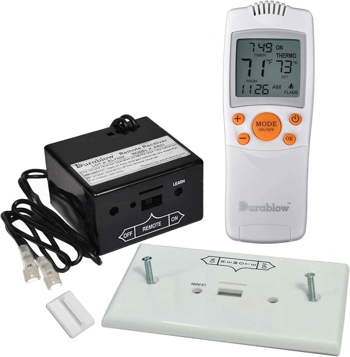 Durablow TR1003 On/Off Gas Fire Fireplace Remote Control Kit + Thermostat +