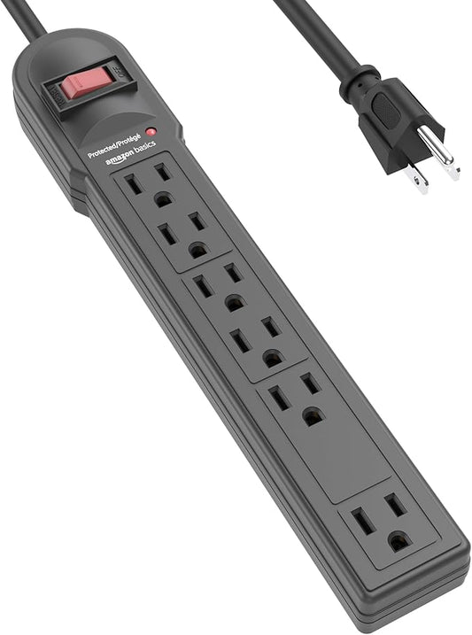 Amazon Basics Surge Protector Power Strip, 790 Joules, LED Indicator, 6ft by AmazonBasics