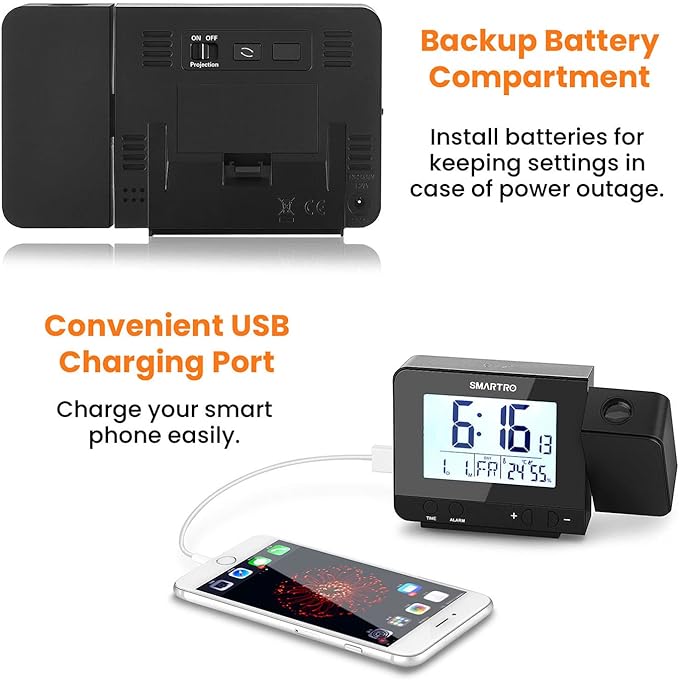 SMARTRO Digital Projection Alarm Clock - Image 6