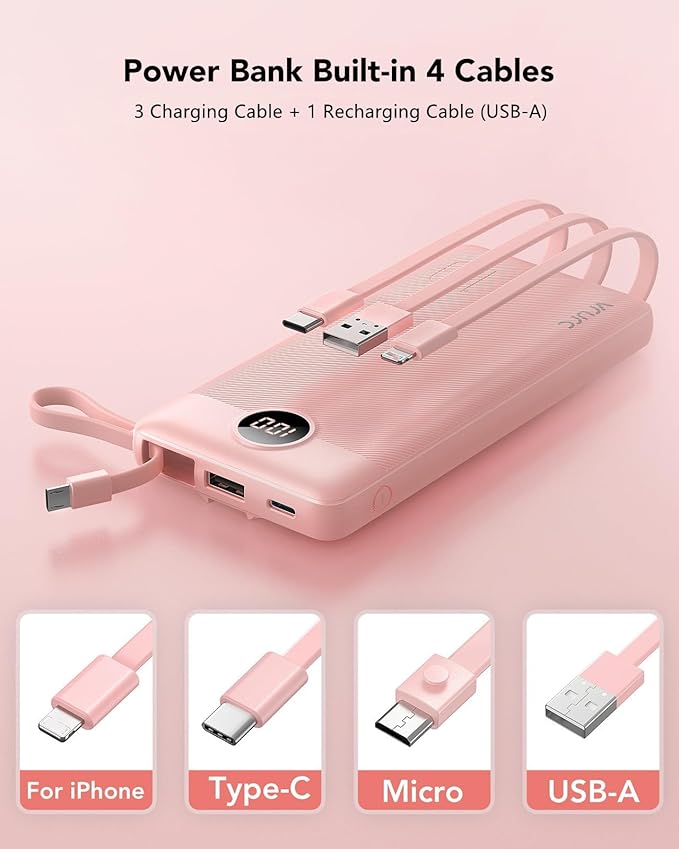 VRURC Portable Charger Power Bank, 10000mAh Travel Essentials Battery Pack - Image 2