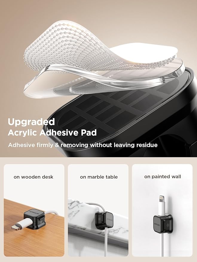 12 Pack Magnetic Cable Management Clips, Phone Electric Charging Cord Holder - Image 4