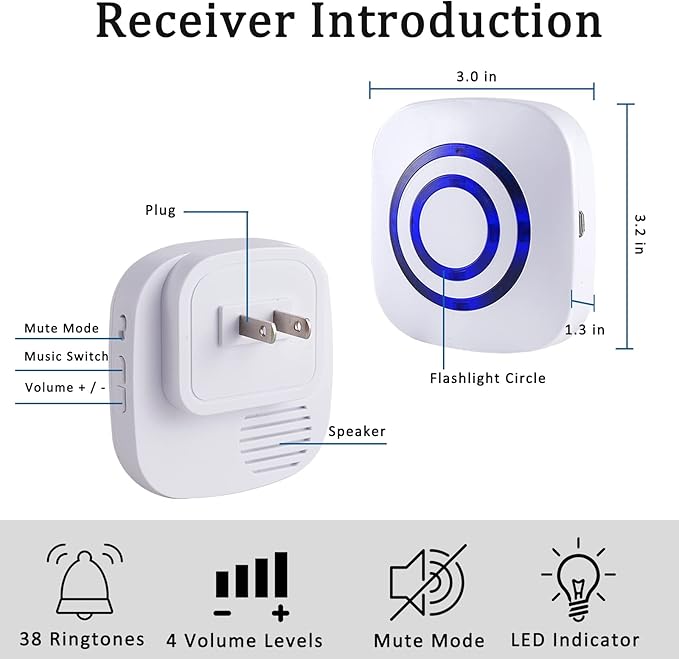 BESTOONE Motion Sensor Alarm, Long Range Wireless Driveway Alarm, Indoor Home - Image 2