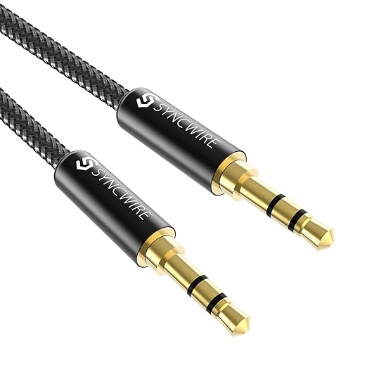 SYNCWIRE 3.5mm Nylon Braided Aux Cable, Audio Auxiliary Input Adapter Male to by SYNCWIRE