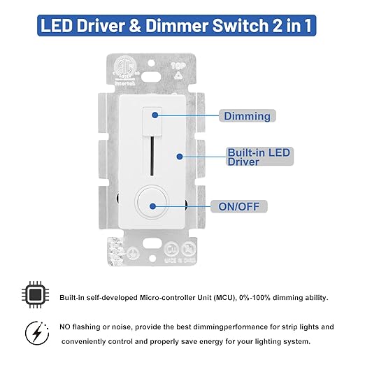 Dimmer Switch and LED Driver Single Integrated Unit, 120V AC to 12V DC - Image 3