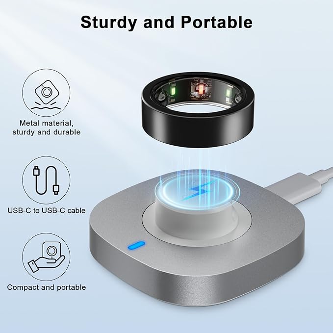 ZOOROO Charger Compatible with Oura Ring Gen 3 Size 6, Fast Charging Dock with - Image 6