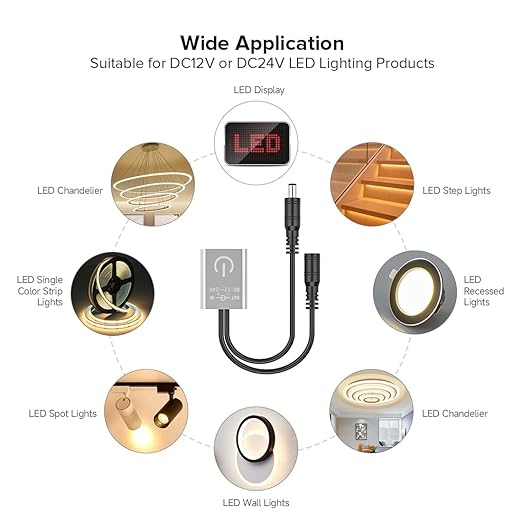 FCOB Mini Touch Dimmer Switch Brightness Adjustment Monochrome On/Off Touch - Image 6