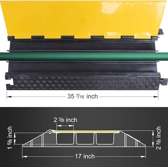 OranLite Rubber Cable Protector Ramp, Heavy Floor Cable Wire Cord Cover Speed - Image 4