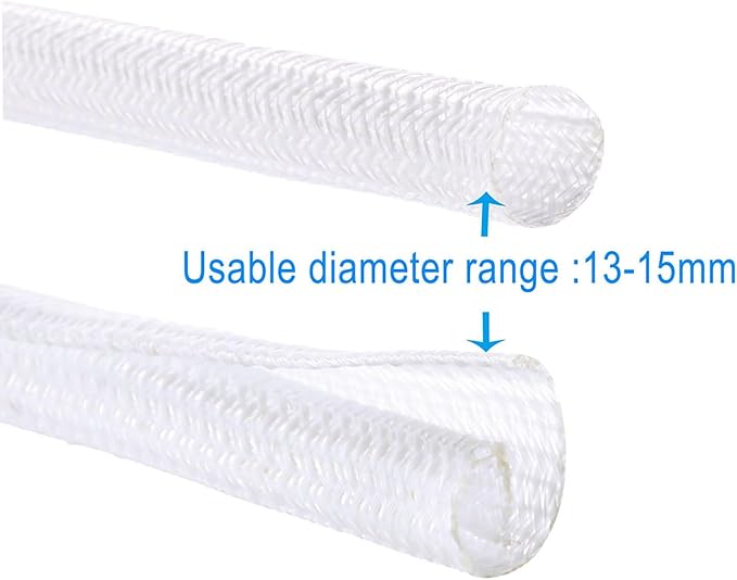 QCSIW 1/2" x 10ft Black/White Cable Sleeve - Image 9