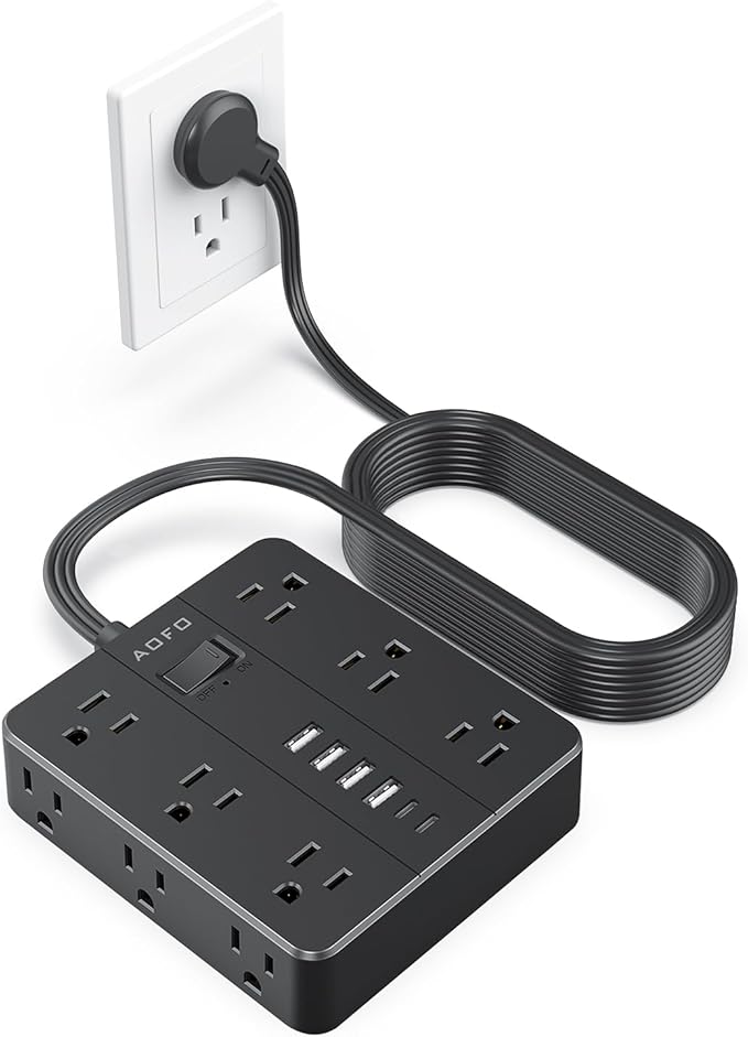 AOFO 15FT Surge Protector Power Strip, 12 AC Outlets by AOFO