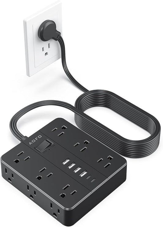 AOFO 15FT Surge Protector Power Strip, 12 AC Outlets by AOFO