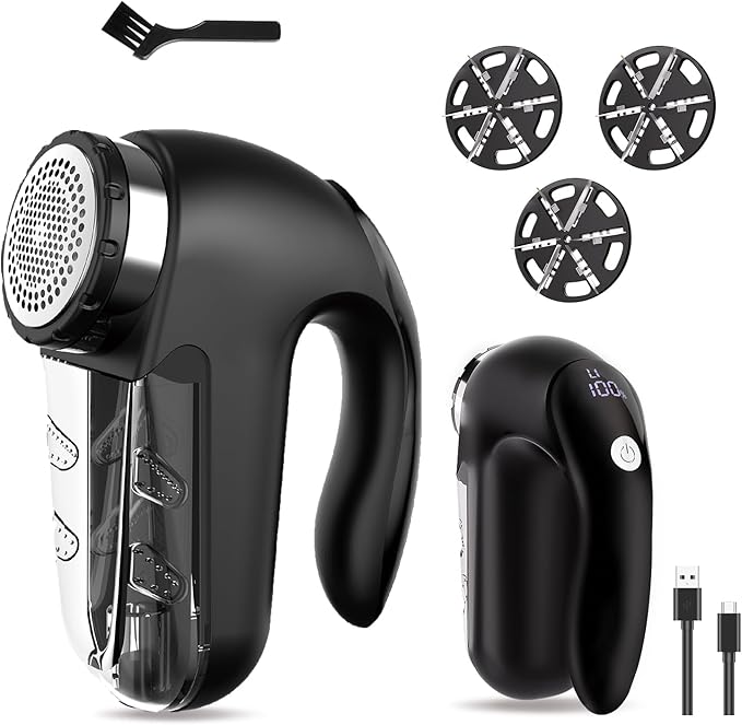 Electric Fabric Shaver with LED Display, 2-Speeds Lint Remover, Rechargeable by Home