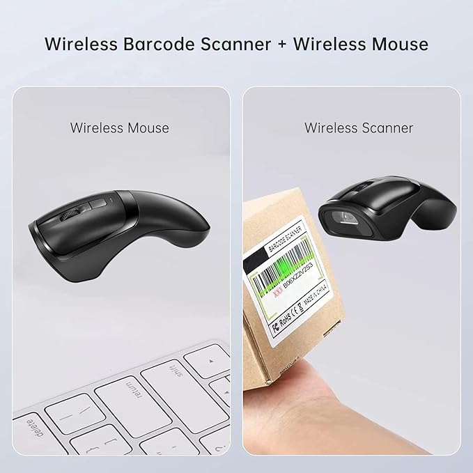 THARO New Wireless Mouse Barcode Scanner, 2-in-1 Design 2D Handheld Barcode - Image 3