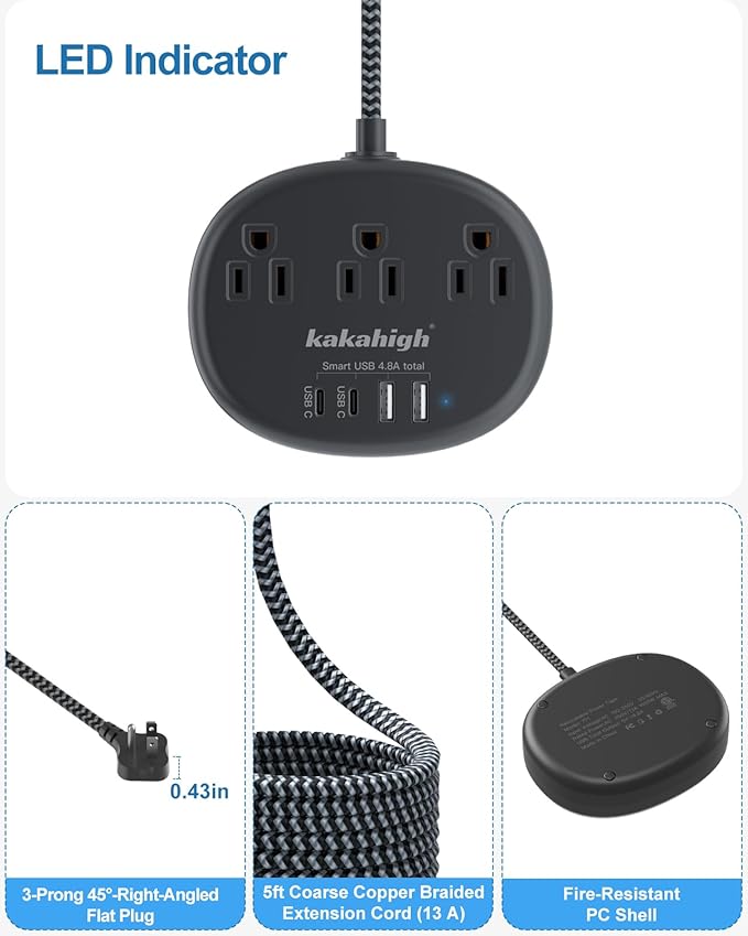 Short Extension Cord Black - Image 3