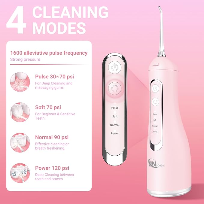 JNGOODS Cordless Water Dental Flosser Oral irrigator, JNGOODS 300ml - Image 2