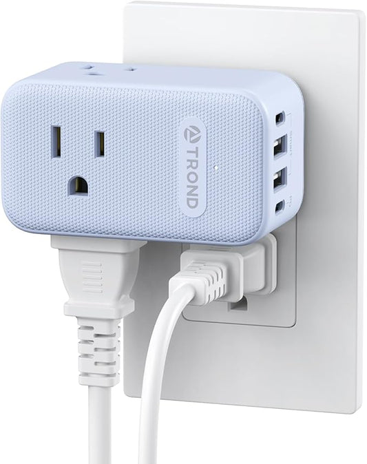 TROND Outlet Extender with 360 Rotating Plug, 3 Way Plug Splitter with PD 20W by TRONDOfficial
