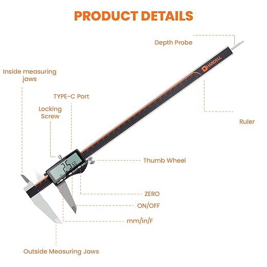 HARDELL Digital Caliper 12 Inch, Rechargeable Calipers - Image 3