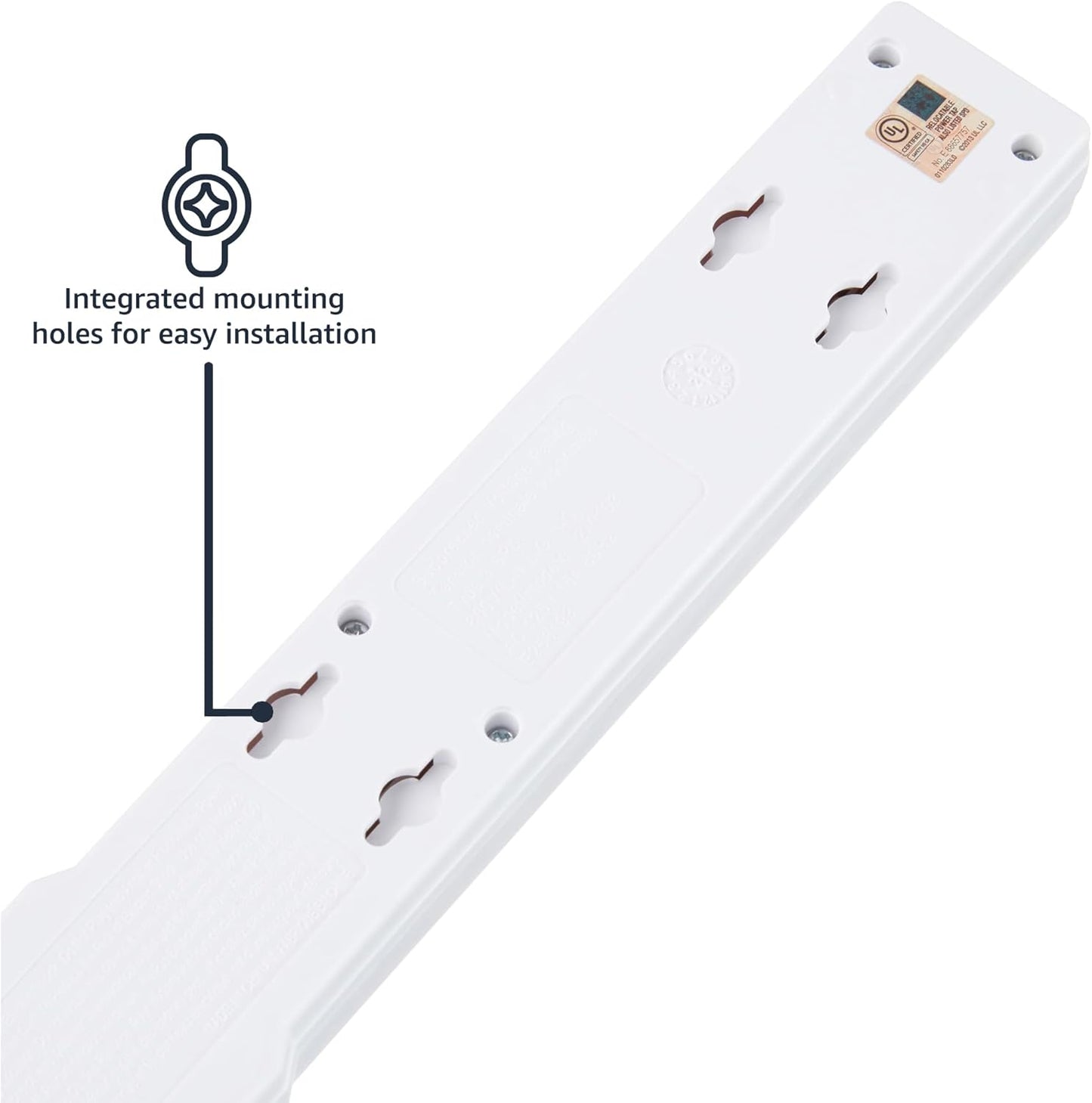 Amazon Basics Surge Protector Power Strip, 6-Outlet, 790 Joules, Circuit Breaker, LED Indicator, 6ft Extension Cord, White (Pack of 2)