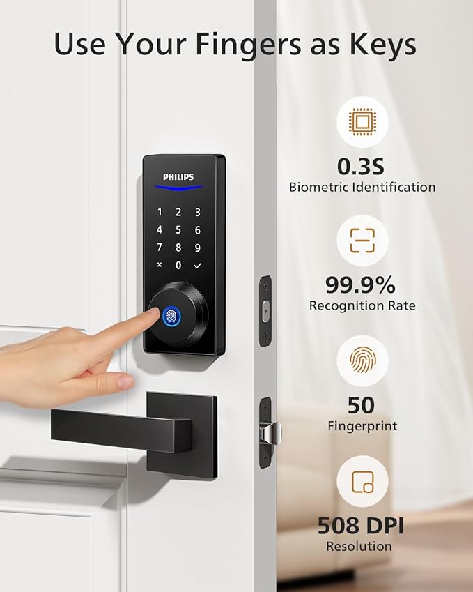 Philips Smart Lock with Handles, Keyless Entry Door Lock Set, Smart Door Lock - Image 3