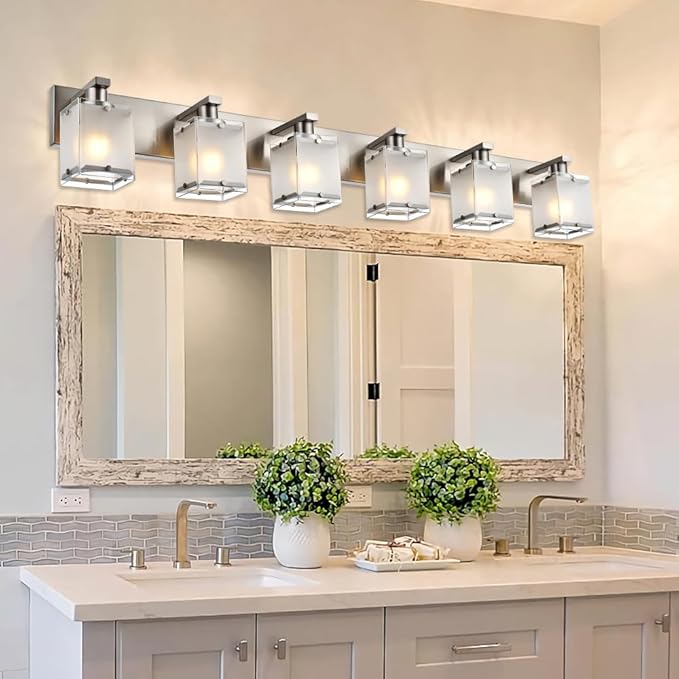 WINSHEN 6-Lights Bathroom Vantiy Light Over Mirror, Modern Black Vanity - Image 2