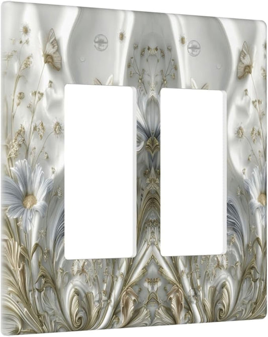 Bvtewkhz Boho Floral Wild Flower 2 Gang Double Rocker Decorative Light Switch by Unknown