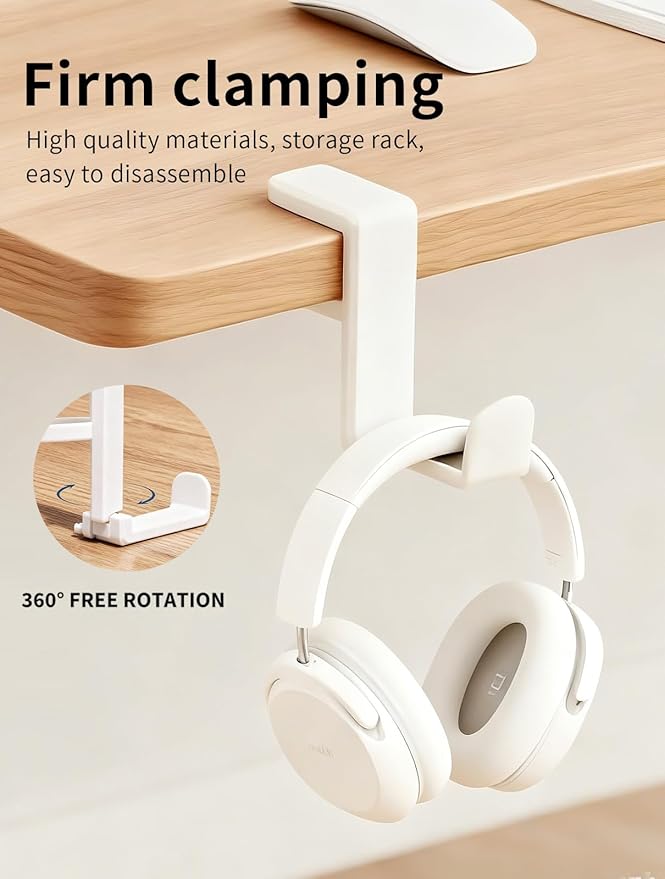 STEARBOR Headphone Hook，Under Desk Headphone Holder - Image 3