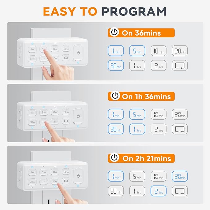 TOPELER Countdown Digital Timer Outlet, Plug-in Timer - Image 3