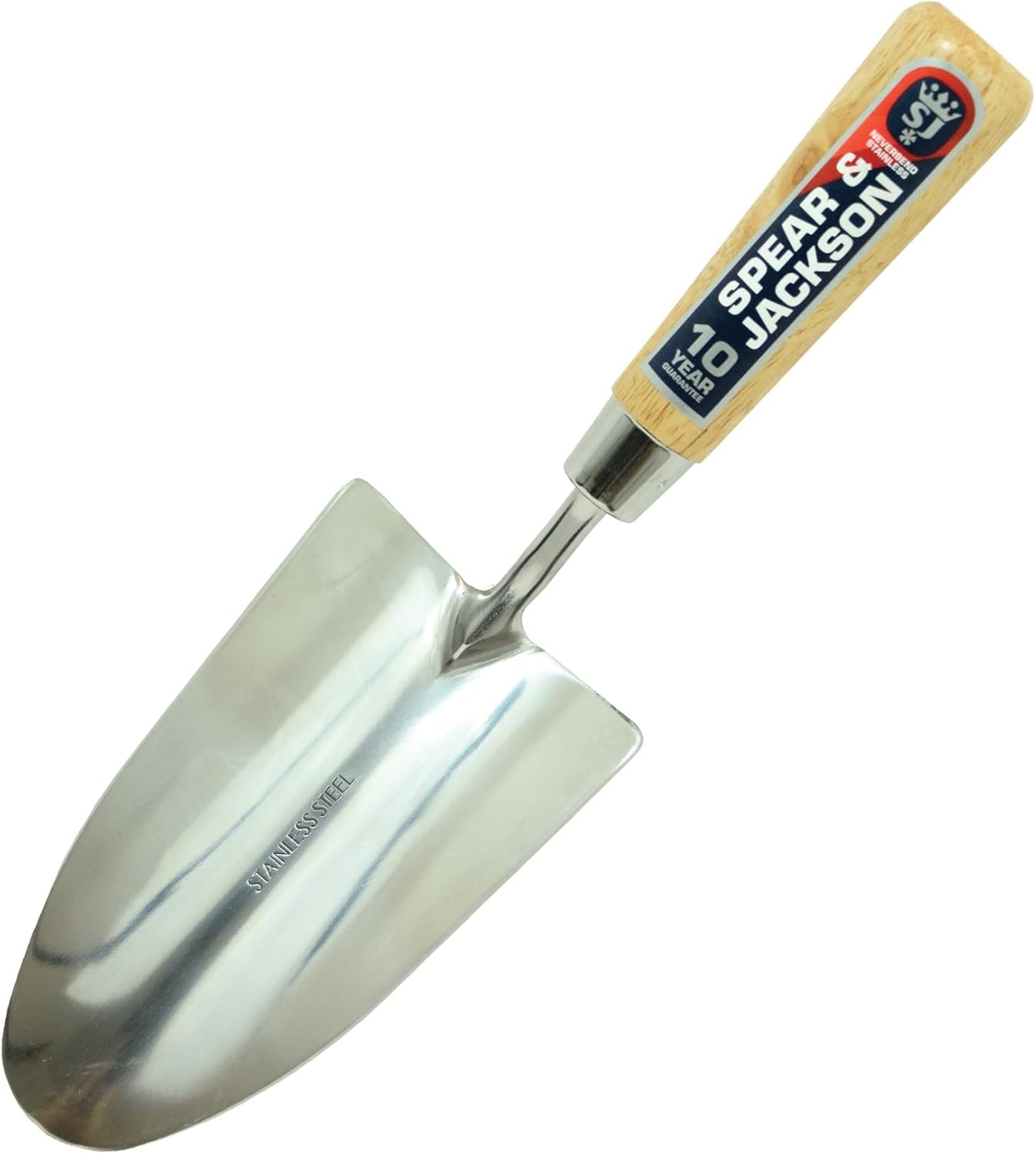 Spear & Jackson 3010TR Neverbend Stainless Steel Hand Trowel – Gardening Hand Tool for Planting, Potting & Cultivating – Mirror Polished Rust-Resistant Blade with Hardwood Handle