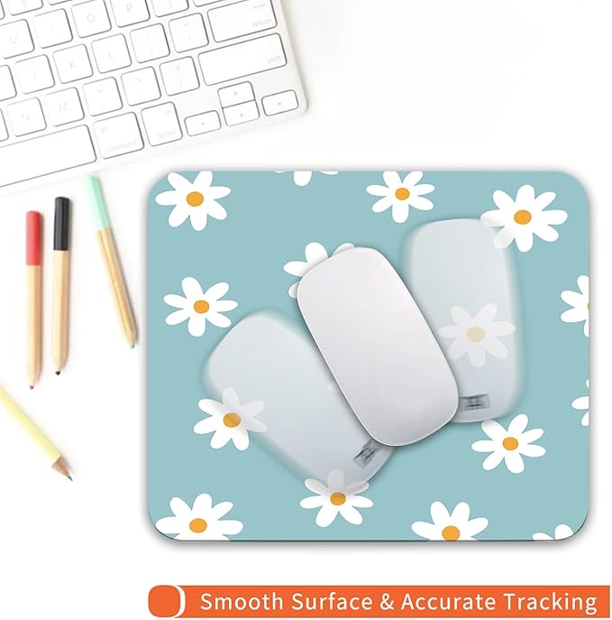 Armanza Square Mouse Pad Little Daisy, Personalized Premium-Textured Custom - Image 4