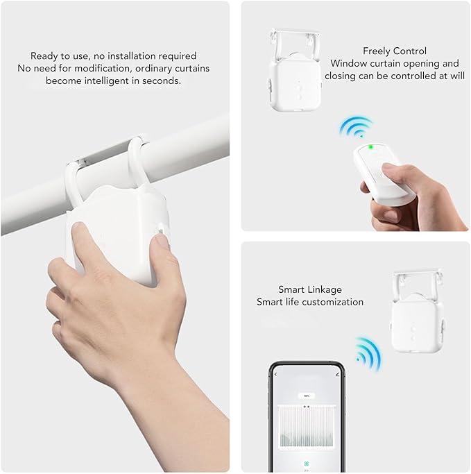 ZIZEV Solar Powered Smart Curtain Motor, APP Remote Control Automatic Curtain - Image 5
