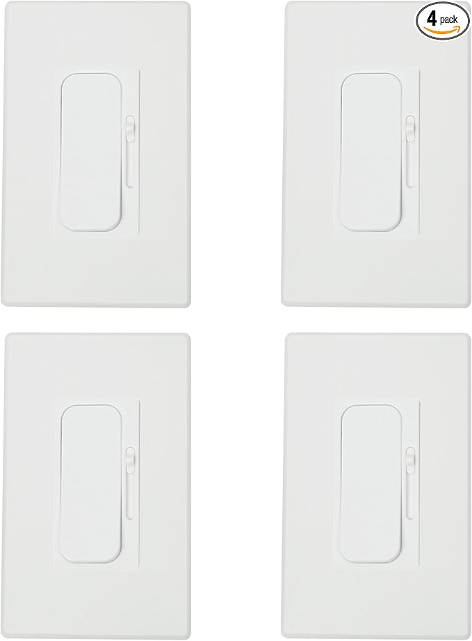 Sunlite LED Wall Rocker Style, Slide Bar Triac Dimmer Switch, Screwless Wall by Sunlite