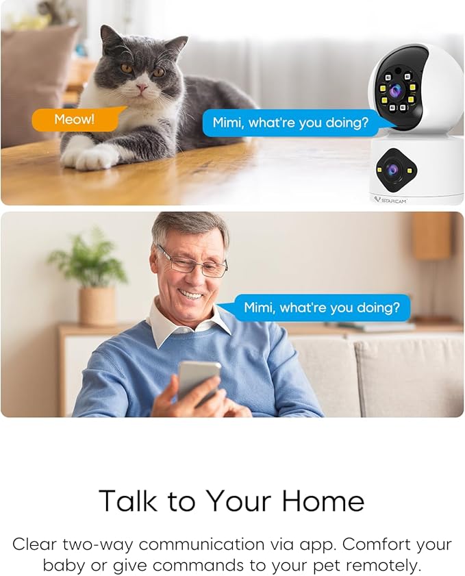 VSTARCAM 2K+2K Cameras for Home Security Indoor, Dual Cameras, 360° Pan-Tilt - Image 5