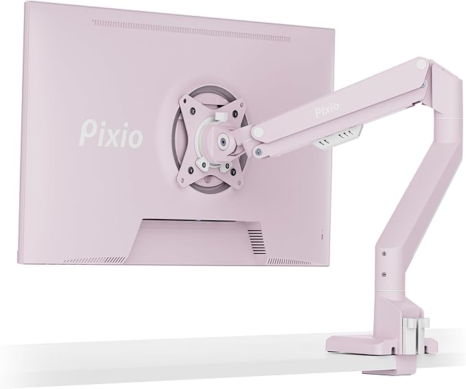 Pixio PS1S Wave Pink Single Monitor Arm Stand Desk Mount by Pixio