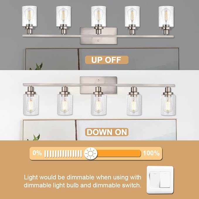 WINSHEN 40-Inches Length Bathroom Vanity Lighting Fixtures Over Mirror in - Image 5