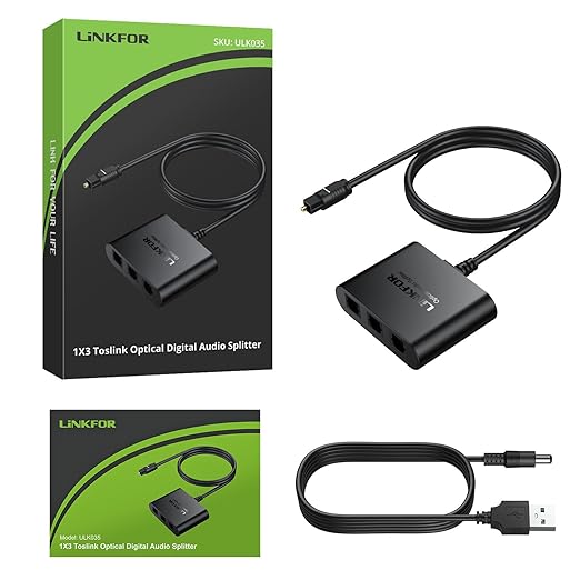 LiNKFOR Optical Cable Splitter 1x3 SPDIF Toslink - Image 8