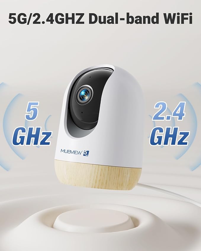 MUBVIEW 5MP Plug-in Indoor Security Camera no Subscription, 5/2.4G WiFi Pet Cam - Image 4