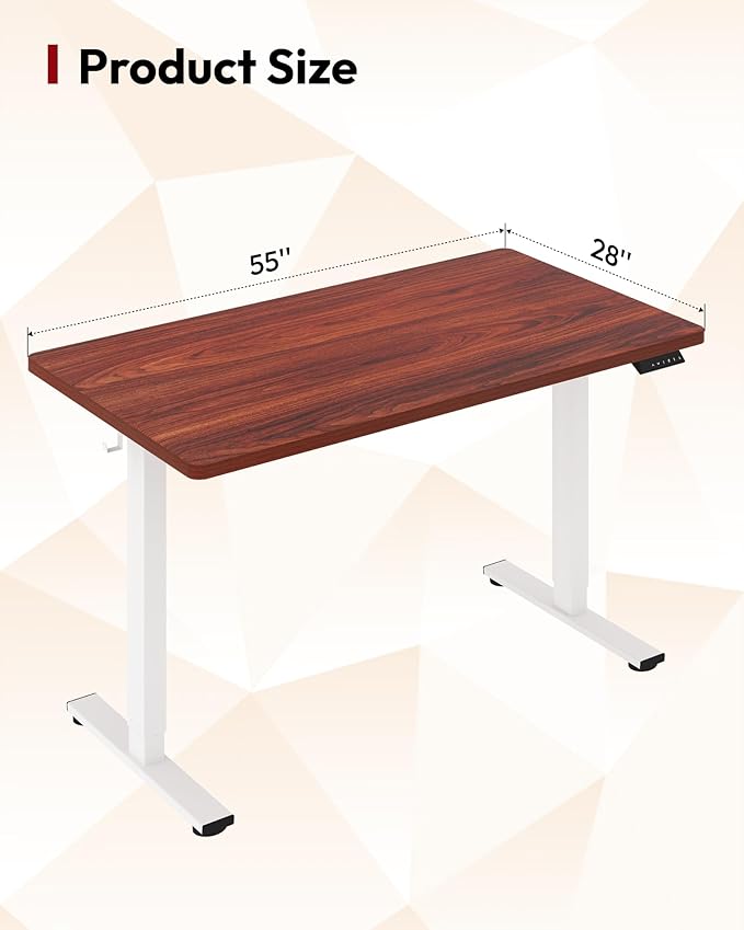 SANODESK Electric Standing Desk 55 x 28 Inches Whole-Piece Desktop Height - Image 2