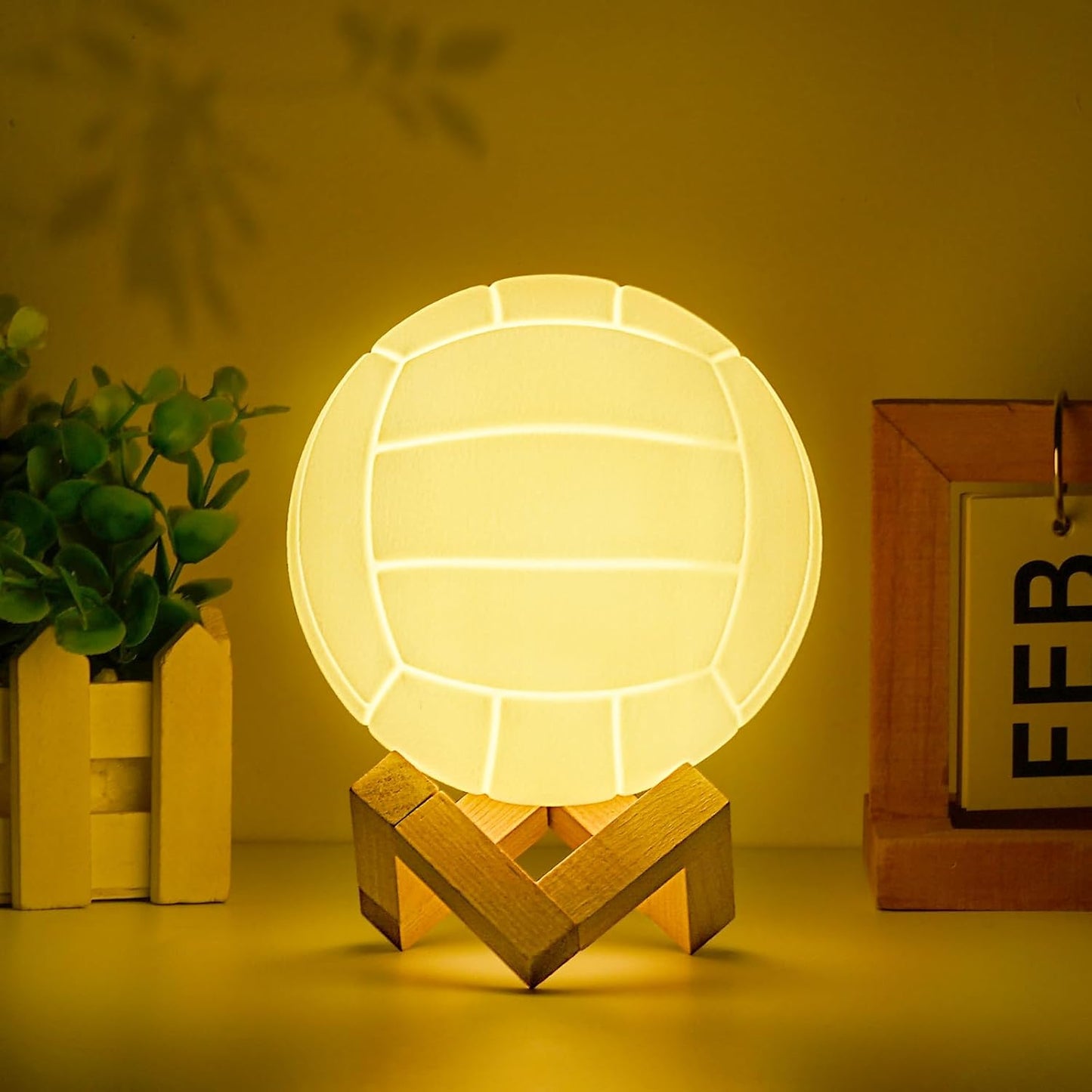 Mydhall 3D Night Light - 16 Color Volleyball Light Toy for Boys Room Birthday Gifts (4.7inches)