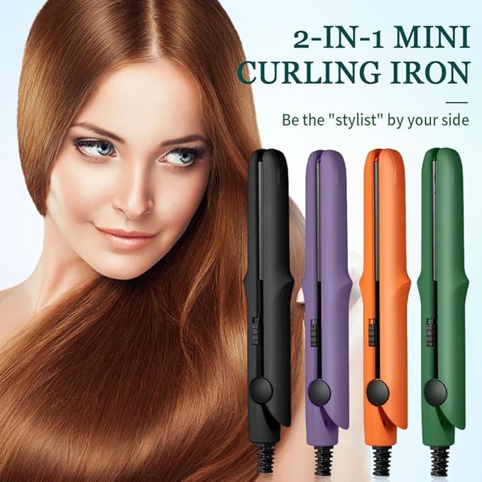 2 in 1 Mini Dual Purpose Curling Iron, 2026 New Portable Curling Wand & Flat - Image 4