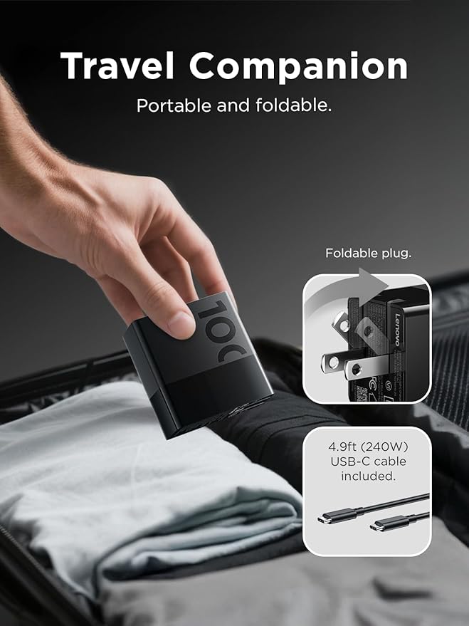 Lenovo 100W USB C Charger, 4-Port Multi-Device Fast Charging, - Image 3
