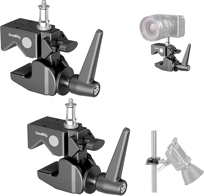 SmallRig Super Clamp Kit 2-Pack, Heavy Duty Max Load 33lb /15kg, by SmallRig
