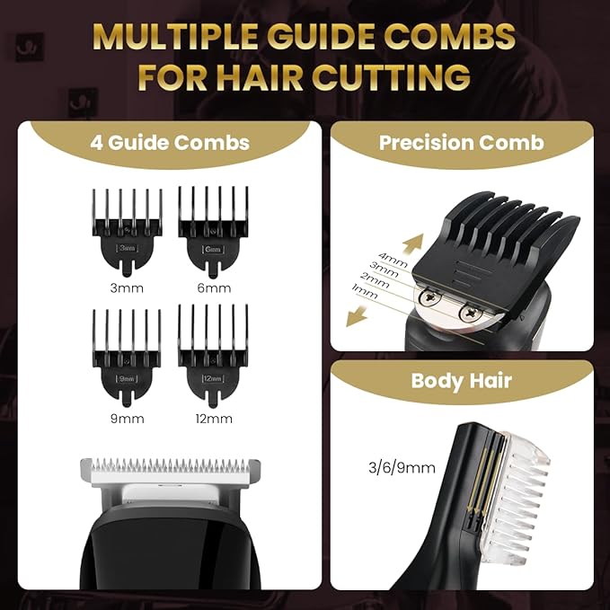 PRITECH Beard Trimmer for Men, 6 in 1 Hair Clippers Kit, Precision Cordless - Image 4