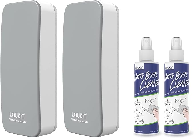 loukin 2 Pack Magnetic Dry Erase Eraser, Glass Board Remover, 3.4 fl oz by LOUKIN