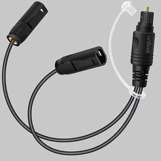1x2 Digital Audio Splitter, Toslink Digital Fiber Optic Audio Splitter 1 Male by Bangun