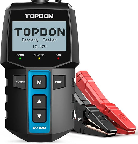 TOPDON BT100 Car Battery Tester 12V Load Tester, 100-2000 CCA Automotive by TOPDON